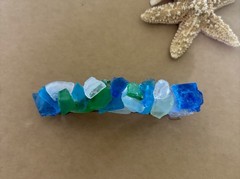 Sea Glass Barrette, Recycled Multi Colors Glass Hair Accessory Beach Theme