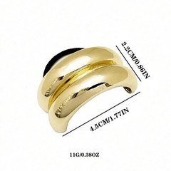 Elegant Golden Alloy Geometric Elastic Hair Ropes U Shaped Ponytail Holder
