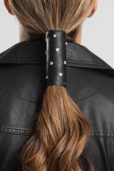 Hair Glove® Leather Starry Night with Gems Ponytail Holder Hair 4″