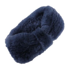 Women’s Winter Cold Weather Headband Rex Rabbit Fur Elastic Headwarmer Hairband
