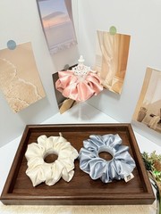 3Pcs Handmade Fabric Scrunchies Soft Elastic Hair Ties Ponytail Holder