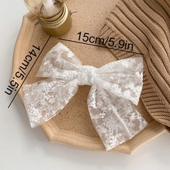 Lace bow hair clip, embroidered sweet and elegant, ribbon spring clip