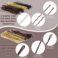 480 Pcs Bobby Pins Hair Kit, U Shaped 1 Count (Pack of 1), Multicolor