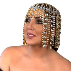 Glitter Rhinestone Long Fringed Crystal Hair Chain Headband for Women Headwear H