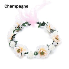 Rose Flower Crown Bridal Halo Headpiece Bohemia Garland Girls Floral Wreath