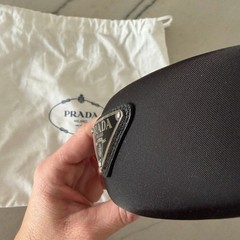 Prada Black Satin Wide Padded Designer Headband With Original Dust Pouch