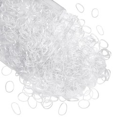 TUUXI Clear Elastics Hair Bands 1500pcs Mini 1 Count (Pack of 1500),