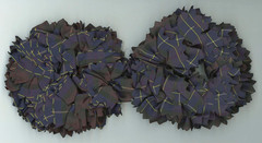 2 Ponytail Scrunchies Polyester & Elastic 4 1/2″ x 2″ Dark & Medium Blues B6-C6