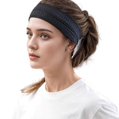 1Pcs HEADBAND Stretch Sports Yoga Gym Black Hair Band Wrap Sweatband Womens Mens