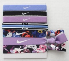 Nike Ponytail Holders Hairbands 9 Pack Royal Pulse/White/Violet Star