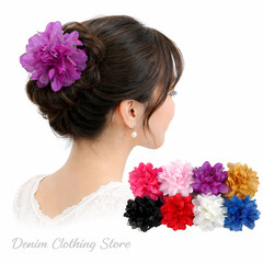 2 PCS Women’s Chiffon Big Flower Double Sided Plastic Hair Claw Clips Jaw Comb
