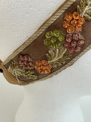 Amiee Lynn Floral Sequined Green Brown Headband Y2K
