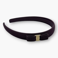 Salvatore Ferragamo Vara Bow Headband Purple Gold Made in Italy