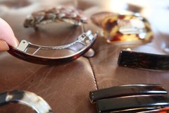 France Luxe Lot of 10 $140+ brown feather and other barrettes incl 1 comb