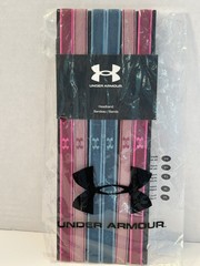 Under Armour 6 Athletic Headbands Women’s One Size Pink & Teal NEW
