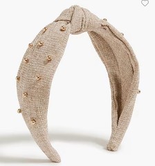 J. Crew Beaded Knot headband New In Natural Color MSRP:$45