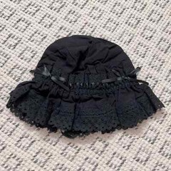 NEW Rococo Victorian Classic Lolita Ribbon Lace Jacquard Bonnet Night Cap