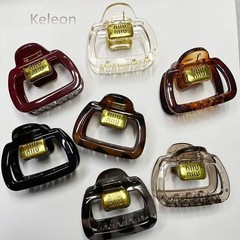 Luxury Retro Gold Hair Claw Clip Y2K Acrylic Ponytail Clip Women Fashion