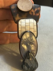 hair barrettes for women Made In France Vintage Celluloid Tortoise Shell Inlay