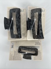 3 PACK Cotton On Rubi Amber Hair Claw Clip Black Marble 1 Medium & 2 Extra Large