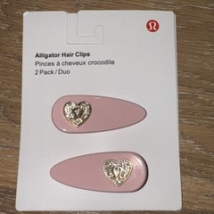 Lululemon Alligator Hair Clips 2 Pack Pink GOLD New