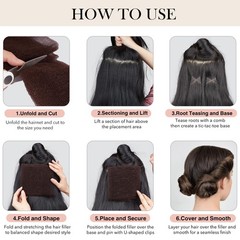Hair Sponge For Updos Volume Bumps Filler Padding Tan Brown 1 PCS