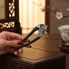 Mother Of Pearl Inlay Wooden Hair Stick Chinese Style Hair Pin Accessory