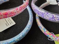 Beaded Candy Hairbands Girls Hair Set/4 Pink Purple Blue Multicolor School Thin