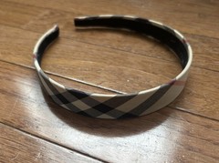 Vintage Burberry London Nova Check Pattern 1″ Fabric Headband in EUC