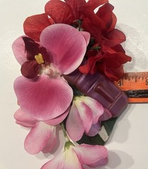 Tropical Floral Tiki Head Party Wedding Silk Flowers Hair Clip Handcrafted #56