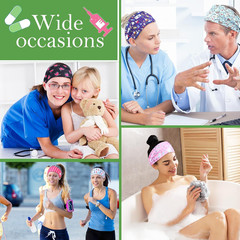 30 Pcs Nursing Headbands for Women Cna Non Slip Nurses Hair Bands with Buttons f