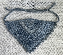 Crochet Handmade Bandana with Picot Border Multicolor Blue Spring Summer