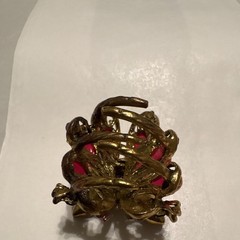 Gold Tone Butterfly Hair Claw Clip Pink Rhinestones Metal Women’s Accessory