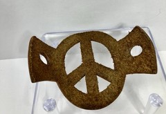 Vintage 2 Genuine Leather Peace Hair Barrette Hair Tie Hippie Boho Accessory