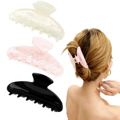 Esitrormi 3PCS Claw Clips for Women Large Hair 1 Count (Pack of 3), Black