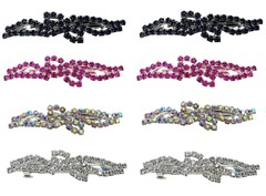 JCGY Set of 8 Barrettes Med/Small Sparkly Crystal Hair Clips Thin Hair U0927-8