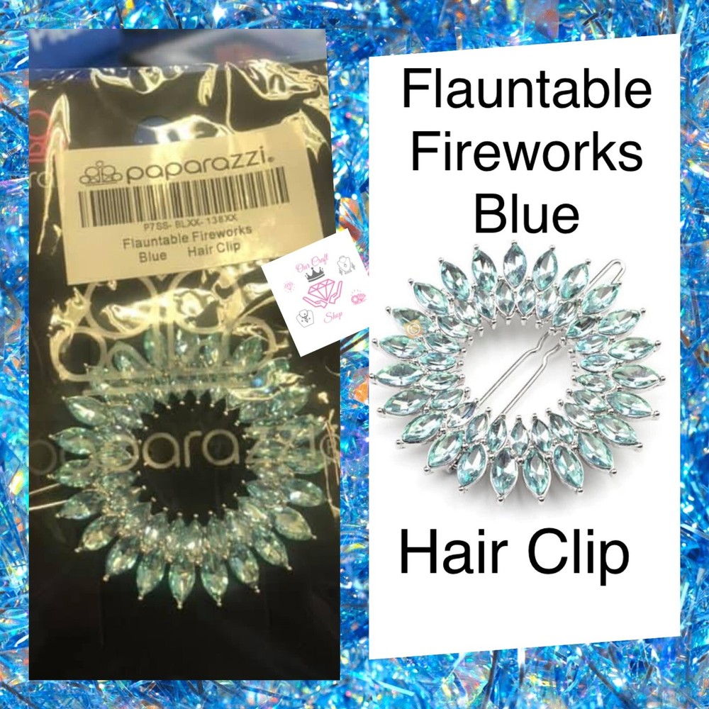 NWT – Paparazzi – Flauntable Fireworks – BLUE – Hair Clip