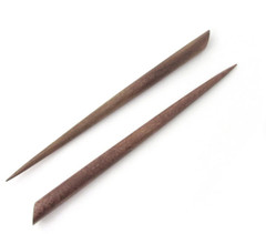 6″ Wood HAIR STICKS Black & Natural Oval top with 14×10 top surface FS