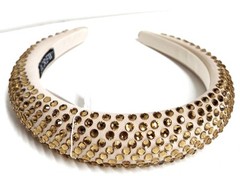 J.Crew Rhinestone Studded Headband Light Khaki Multi Embellished One Size NWT