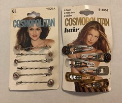 Cosmopolitan Hair Bobby Barrettes/Clips, 2 Different Sets Pinks, Browns G59