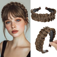 Hair Wide Braided Headbands Hair Piece for Women Synthetic Hair Braid Hairband