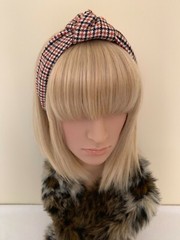 Houndstooth wool top knot ladies headband rockabilly pin up retro vintage womens