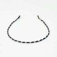 Unisex Black Elastic Non Slip Simple Metal Headbands for Men Women Wavy Hairband