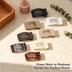 8 PCS French Flat Hair Clips for Women Girls,Matte Lay Flat Claw Clips, Large