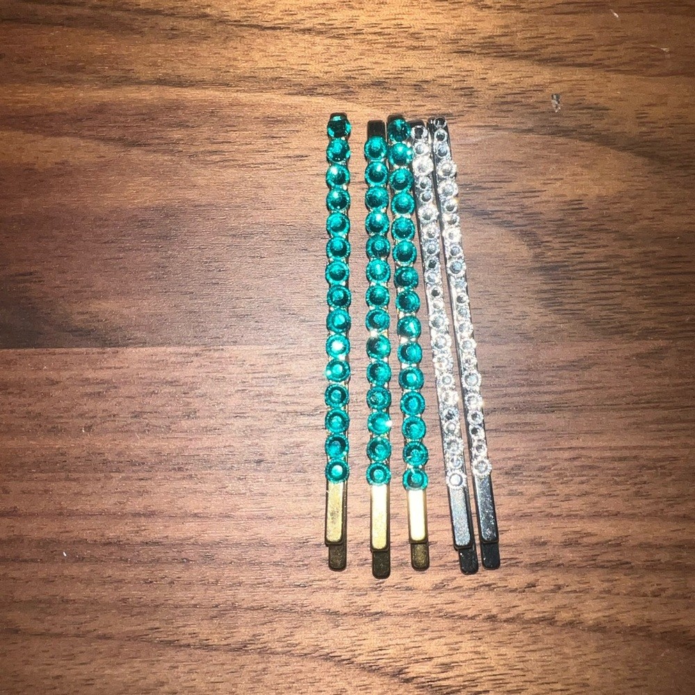 Austrian Crystal Bobby Pin Set‎ 18k Gold Plated & Stainless Steel