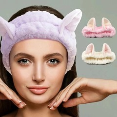Hairband Cat Coral Plush Headband Cute Soft Hair Bow Headband Hairband Wash Face