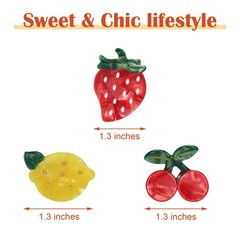 chezlena 6 PCS Fruit Hair Claw Clips for 6 Count (Pack of 1), Multicolor