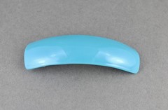 Turquoise barrette plastic solid color rectangle hair clip accessory 3 5/8″ long