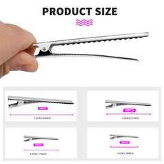 170 Pcs Alligator Hair Clips for Bows, Silver Bulk Duck Bill Hair Clips, 4 Sizes