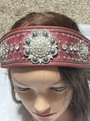 Montana West Concho Headband red – NWT western biker rhinestone concho